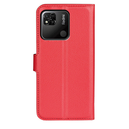 Xiaomi Redmi 10A Hoesje, MobyDefend Kunstleren Wallet Book Case (Sluiting Voorkant), Rood