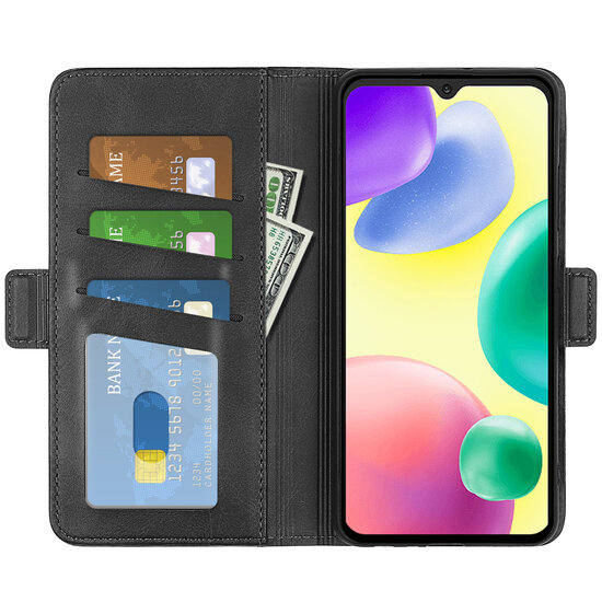 Xiaomi Redmi 10A Hoesje - MobyDefend Luxe Wallet Book Case (Sluiting Zijkant) - Zwart