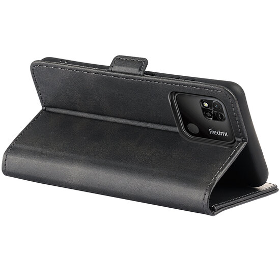 Xiaomi Redmi 10A Hoesje - MobyDefend Luxe Wallet Book Case (Sluiting Zijkant) - Zwart