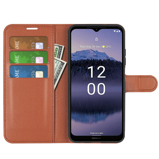 Nokia G11 Plus Hoesje - MobyDefend Kunstleren Wallet Book Case (Sluiting Voorkant) - Bruin