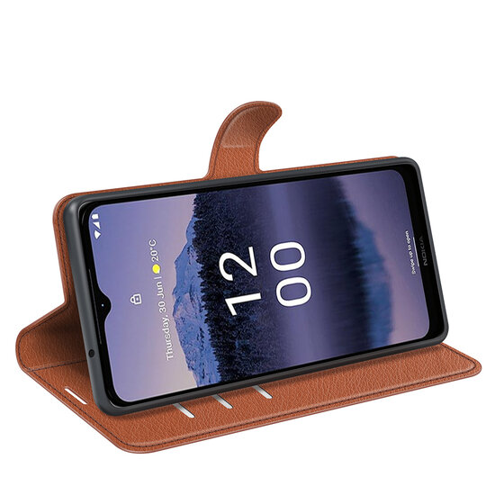 Nokia G11 Plus Hoesje, MobyDefend Kunstleren Wallet Book Case (Sluiting Voorkant), Bruin