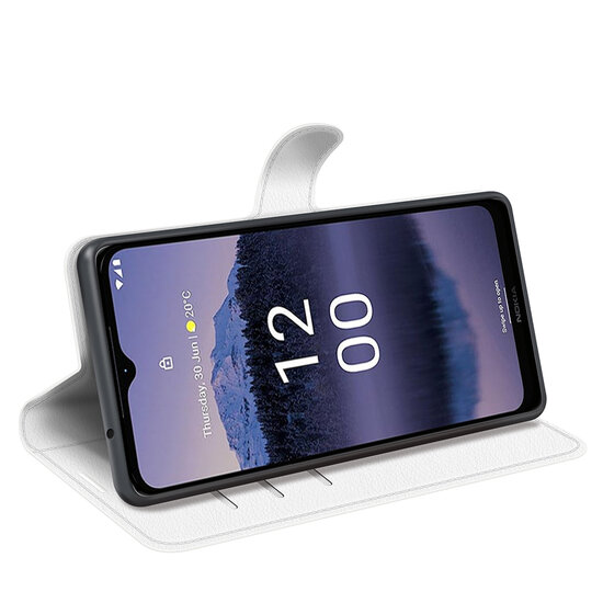 Nokia G11 Plus Hoesje, MobyDefend Kunstleren Wallet Book Case (Sluiting Voorkant), Wit