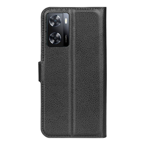 Oppo A57 / A57s / A77 Hoesje - MobyDefend Kunstleren Wallet Book Case (Sluiting Voorkant) - Zwart