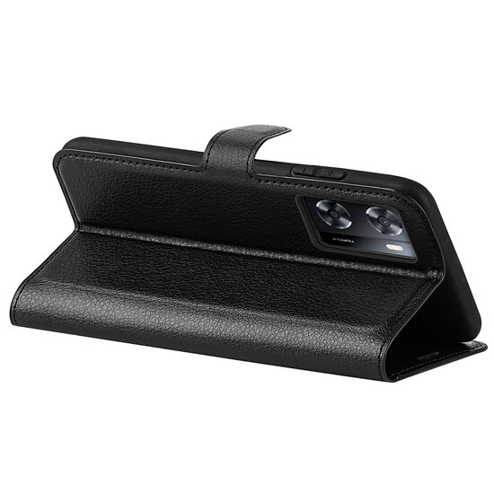 Oppo A57 / A57s / A77 Hoesje - MobyDefend Kunstleren Wallet Book Case (Sluiting Voorkant) - Zwart