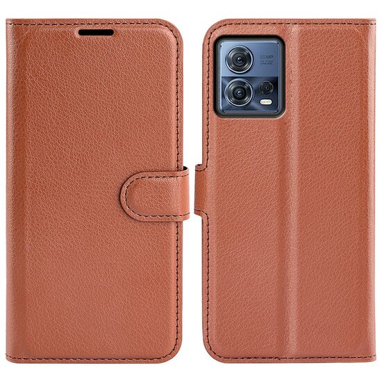 Motorola Edge 30 Neo Hoesje - MobyDefend Kunstleren Wallet Book Case (Sluiting Voorkant) - Bruin