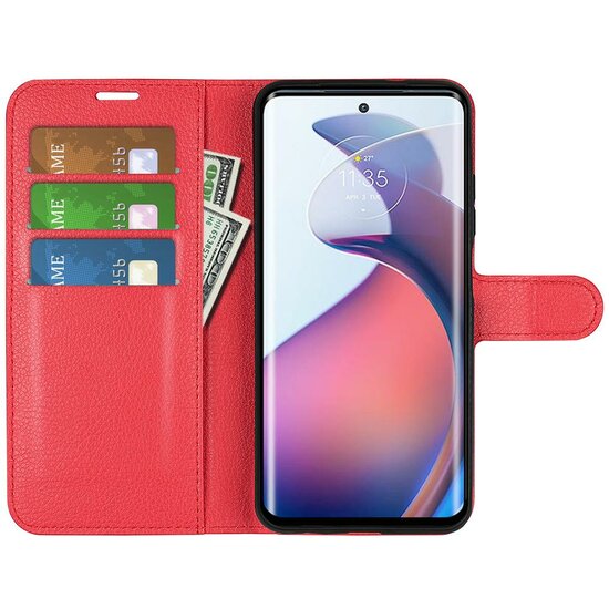 Motorola Edge 30 Neo Hoesje - MobyDefend Kunstleren Wallet Book Case (Sluiting Voorkant) - Rood