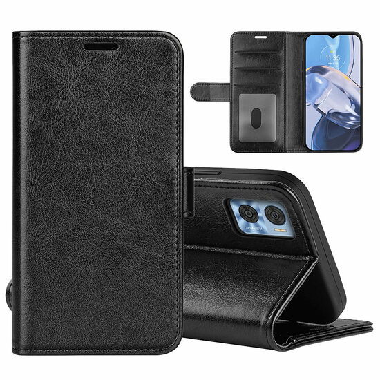 Motorola Moto E22 / E22i Hoesje - MobyDefend Wallet Book Case (Sluiting Achterkant) - Zwart