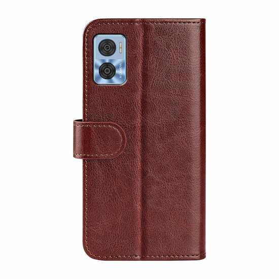 Motorola Moto E22 / E22i Hoesje, MobyDefend Wallet Book Case (Sluiting Achterkant), Bruin