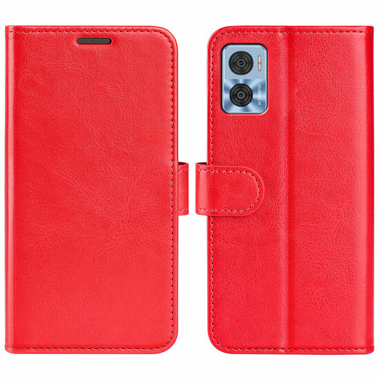 Motorola Moto E22 / E22i Hoesje, MobyDefend Wallet Book Case (Sluiting Achterkant), Rood