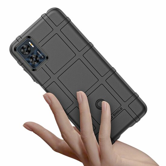 Motorola Moto E22 / E22i Hoesje - Mobydefend Rugged Shield TPU Backcover - Zwart