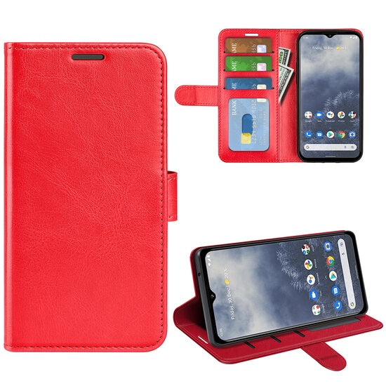 Nokia G60 Hoesje, MobyDefend Wallet Book Case (Sluiting Achterkant), Rood