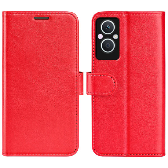 Oppo Reno 8 Lite Hoesje, MobyDefend Wallet Book Case (Sluiting Achterkant), Rood