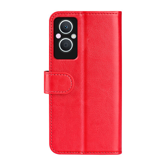 Oppo Reno 8 Lite Hoesje, MobyDefend Wallet Book Case (Sluiting Achterkant), Rood