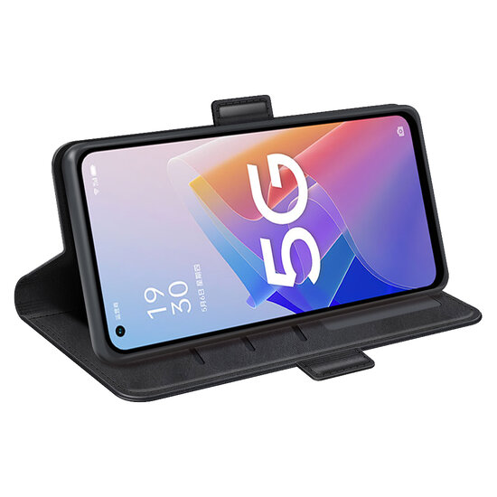 Oppo Reno 8 Lite Hoesje - MobyDefend Luxe Wallet Book Case (Sluiting Zijkant) - Zwart
