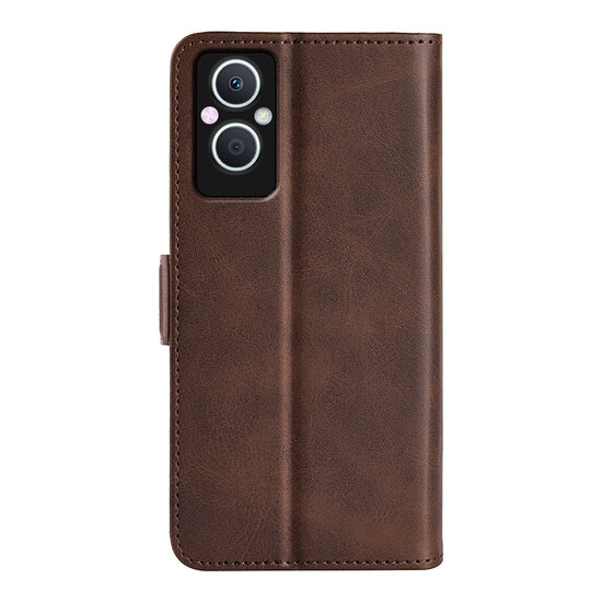 Oppo Reno 8 Lite Hoesje, MobyDefend Luxe Wallet Book Case (Sluiting Zijkant), Bruin