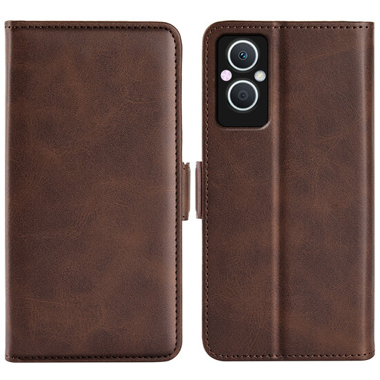 Oppo Reno 8 Lite Hoesje, MobyDefend Luxe Wallet Book Case (Sluiting Zijkant), Bruin