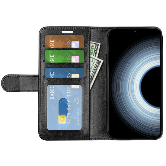 Xiaomi 12T / 12T Pro Hoesje, MobyDefend Wallet Book Case (Sluiting Achterkant), Zwart
