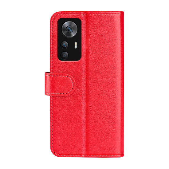 Xiaomi 12T / 12T Pro Hoesje, MobyDefend Wallet Book Case (Sluiting Achterkant), Rood