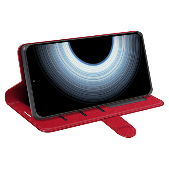 Xiaomi 12T / 12T Pro Hoesje - MobyDefend Wallet Book Case (Sluiting Achterkant) - Rood