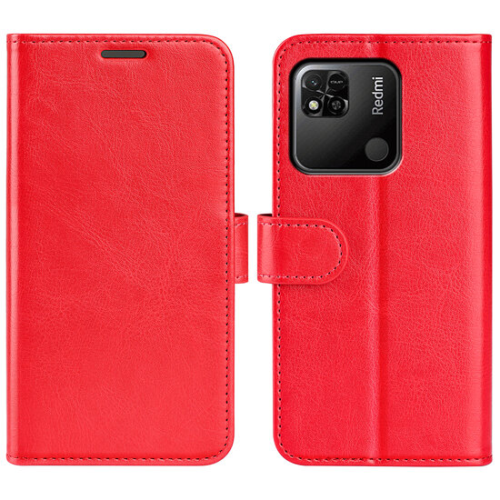 Xiaomi Redmi 10A Hoesje - MobyDefend Wallet Book Case (Sluiting Achterkant) - Rood