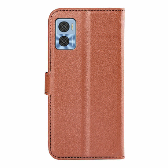 Motorola Moto E22 / E22i Hoesje, MobyDefend Kunstleren Wallet Book Case (Sluiting Voorkant), Bruin