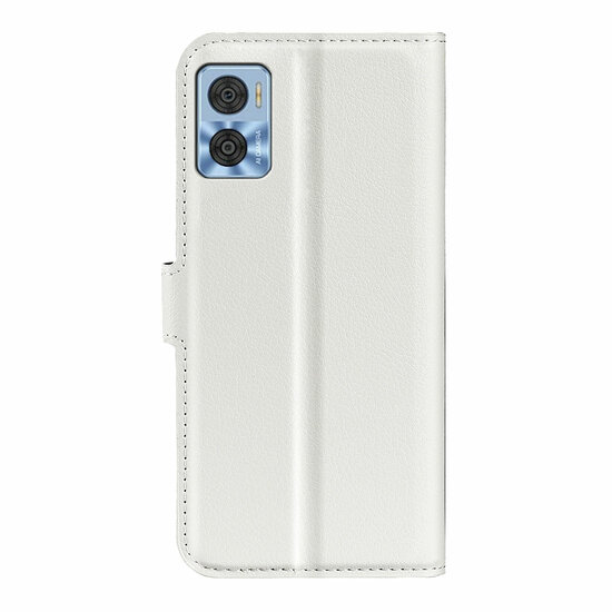 Motorola Moto E22 / E22i Hoesje, MobyDefend Kunstleren Wallet Book Case (Sluiting Voorkant), Wit