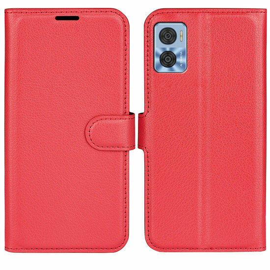 Motorola Moto E22 / E22i Hoesje, MobyDefend Kunstleren Wallet Book Case (Sluiting Voorkant), Rood