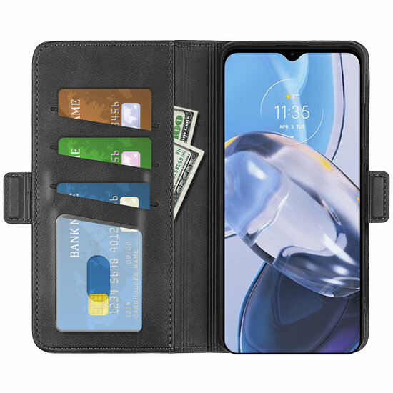 Motorola Moto E22 / E22i Hoesje - MobyDefend Luxe Wallet Book Case (Sluiting Zijkant) - Zwart