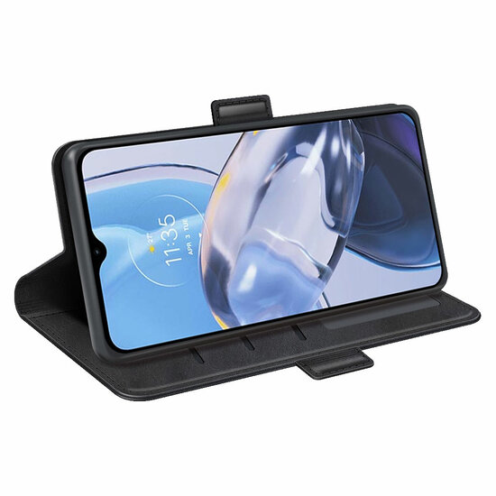 Motorola Moto E22 / E22i Hoesje - MobyDefend Luxe Wallet Book Case (Sluiting Zijkant) - Zwart