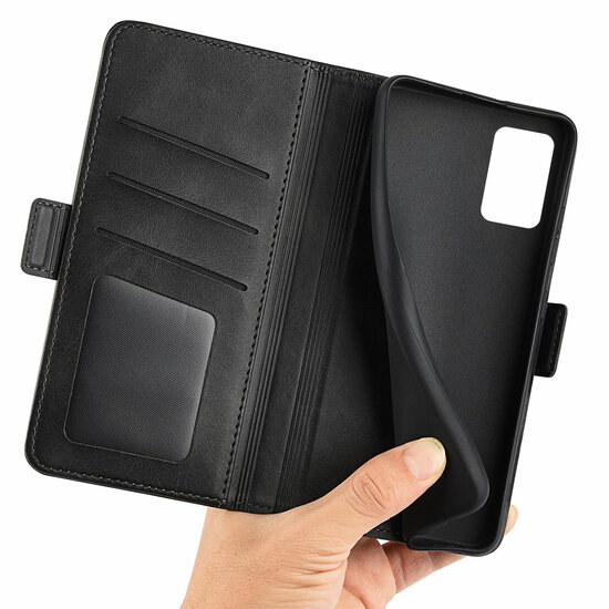 Motorola Moto E22 / E22i Hoesje - MobyDefend Luxe Wallet Book Case (Sluiting Zijkant) - Zwart