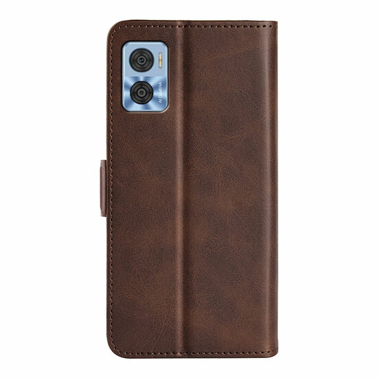 Motorola Moto E22 / E22i Hoesje - MobyDefend Luxe Wallet Book Case (Sluiting Zijkant) - Bruin