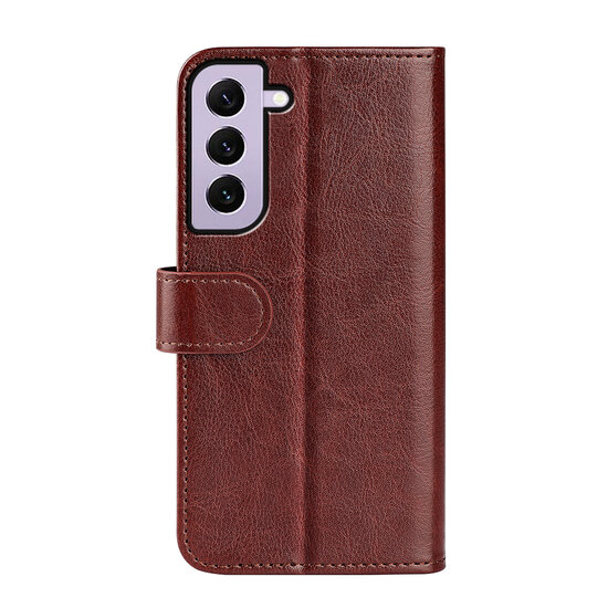 Samsung Galaxy S23 Hoesje, MobyDefend Wallet Book Case (Sluiting Achterkant), Bruin