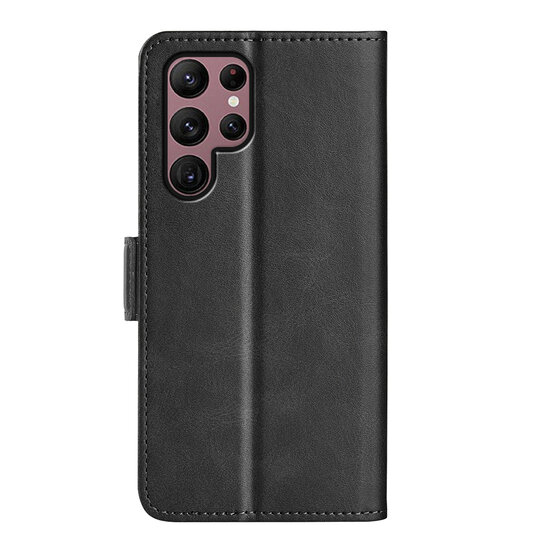 Samsung Galaxy S23 Ultra Hoesje, MobyDefend Luxe Wallet Book Case (Sluiting Zijkant), Zwart