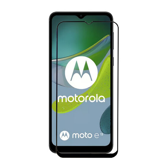 2-Pack Motorola Moto E13 Screenprotectors, MobyDefend Gehard Glas Screensavers, Zwarte Randen