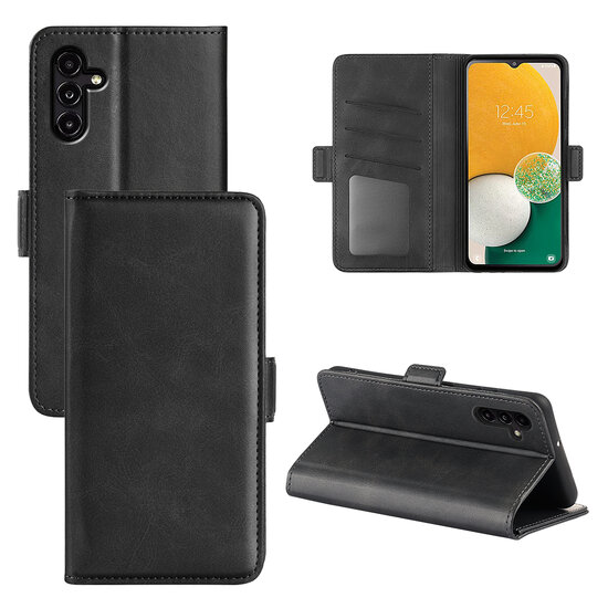 Samsung Galaxy A14 Hoesje - MobyDefend Luxe Wallet Book Case (Sluiting Zijkant) - Zwart
