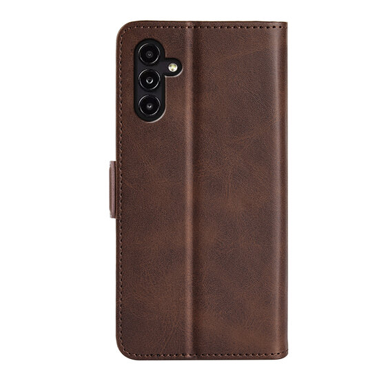 Samsung Galaxy A14 Hoesje - MobyDefend Luxe Wallet Book Case (Sluiting Zijkant) - Bruin