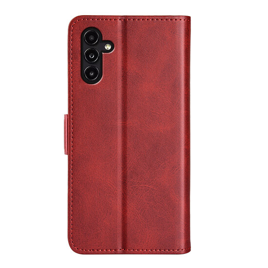 Samsung Galaxy A14 Hoesje - MobyDefend Luxe Wallet Book Case (Sluiting Zijkant) - Rood