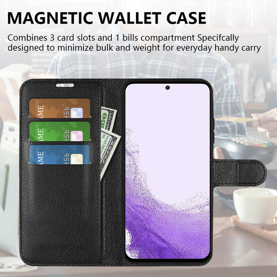 Samsung Galaxy S23 Hoesje, MobyDefend Kunstleren Wallet Book Case (Sluiting Voorkant), Bruin