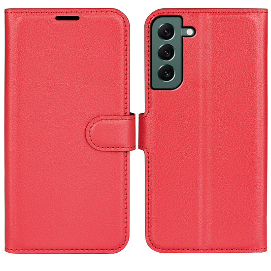 Samsung Galaxy S23 Plus (S23+) Hoesje, MobyDefend Kunstleren Wallet Book Case (Sluiting Voorkant), Rood