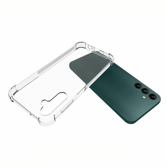 Samsung Galaxy A14 Hoesje, MobyDefend Transparante Shockproof TPU Gelcase, Verstevigde Hoeken, Volledig Doorzichtig