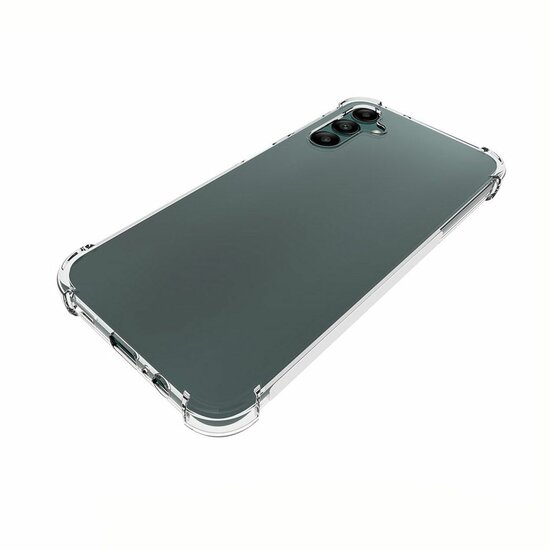 Samsung Galaxy A14 Hoesje - MobyDefend Transparante Shockproof TPU Backcover - Verstevigde Hoeken - Volledig Doorzichtig