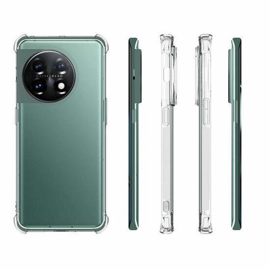 OnePlus 11 Hoesje - MobyDefend Transparante Shockproof TPU Backcover - Verstevigde Hoeken - Volledig Doorzichtig