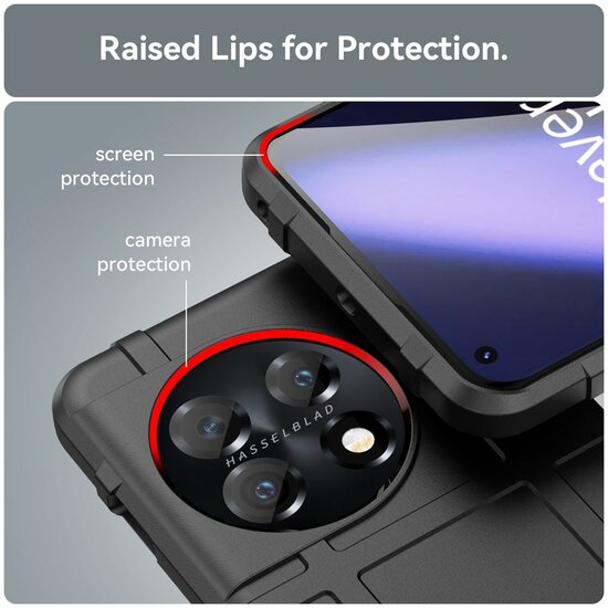 OnePlus 11 Hoesje - Mobydefend Rugged Shield TPU Backcover - Blauw