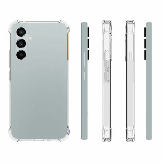 Samsung Galaxy A54 Hoesje, MobyDefend Transparante Shockproof TPU Gelcase, Verstevigde Hoeken, Volledig Doorzichtig