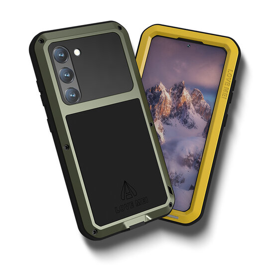 Samsung Galaxy S23 Hoes - Love Mei Metalen Case - Extreme Protection - Zwart