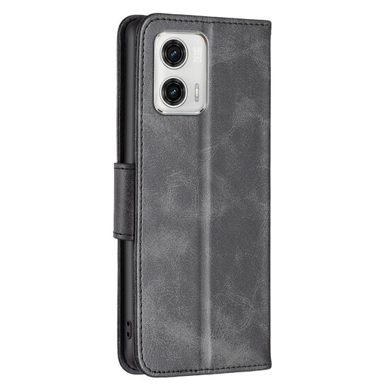 Motorola Moto G73 Hoesje - MobyDefend Wallet Book Case Met Koord - Zwart