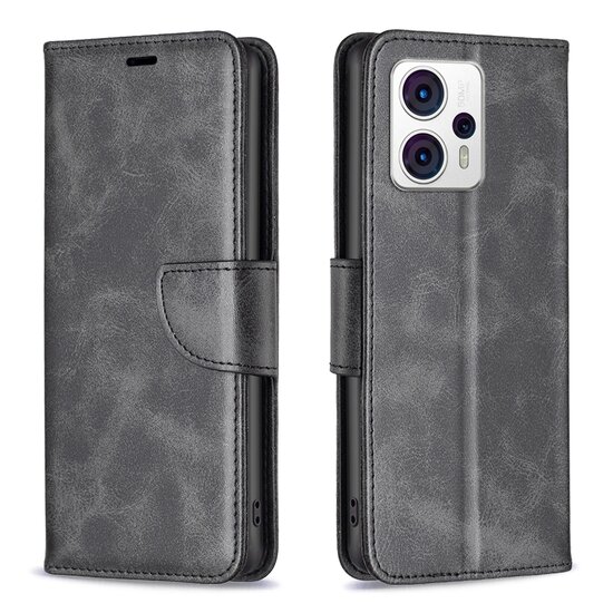 Motorola Moto G13 / G23 / G53 Hoesje - MobyDefend Wallet Book Case Met Koord - Zwart