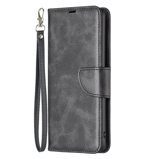 Motorola Moto G13 / G23 / G53 Hoesje - MobyDefend Wallet Book Case Met Koord - Zwart