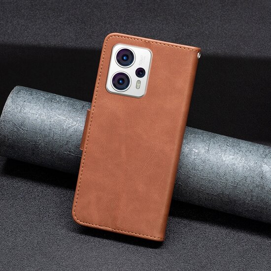 Motorola Moto G13 / G23 / G53 Hoesje - MobyDefend Wallet Book Case Met Koord - Bruin