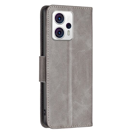 Motorola Moto G13 / G23 / G53 Hoesje - MobyDefend Wallet Book Case Met Koord - Grijs